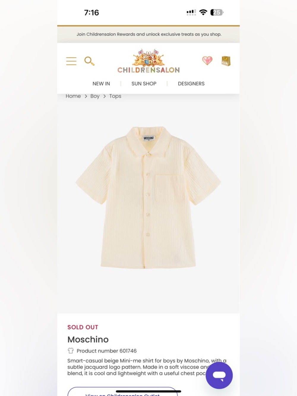 Moschino Kids Cream Logo Jacquard Button-Up Shirt Size 5Y NWT